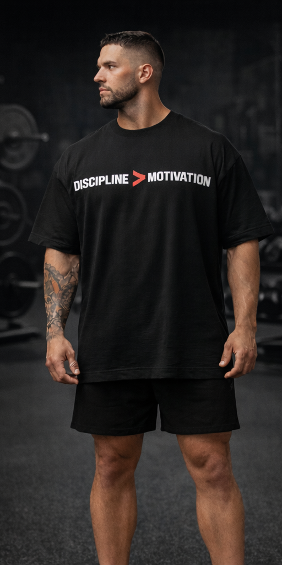 Discipline Oversized Gym T-Shirt (180 GSM Cotton)